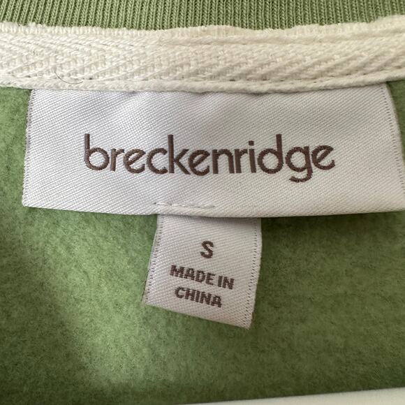 Breckenridge Vintage y2K Embellished Fox Sweatshirt Cottage Grandma Green SMALL - Picture 8 of 15